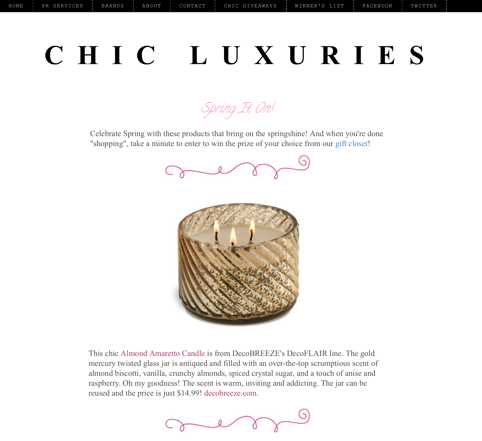 Chic Luxuries "Spring it On"